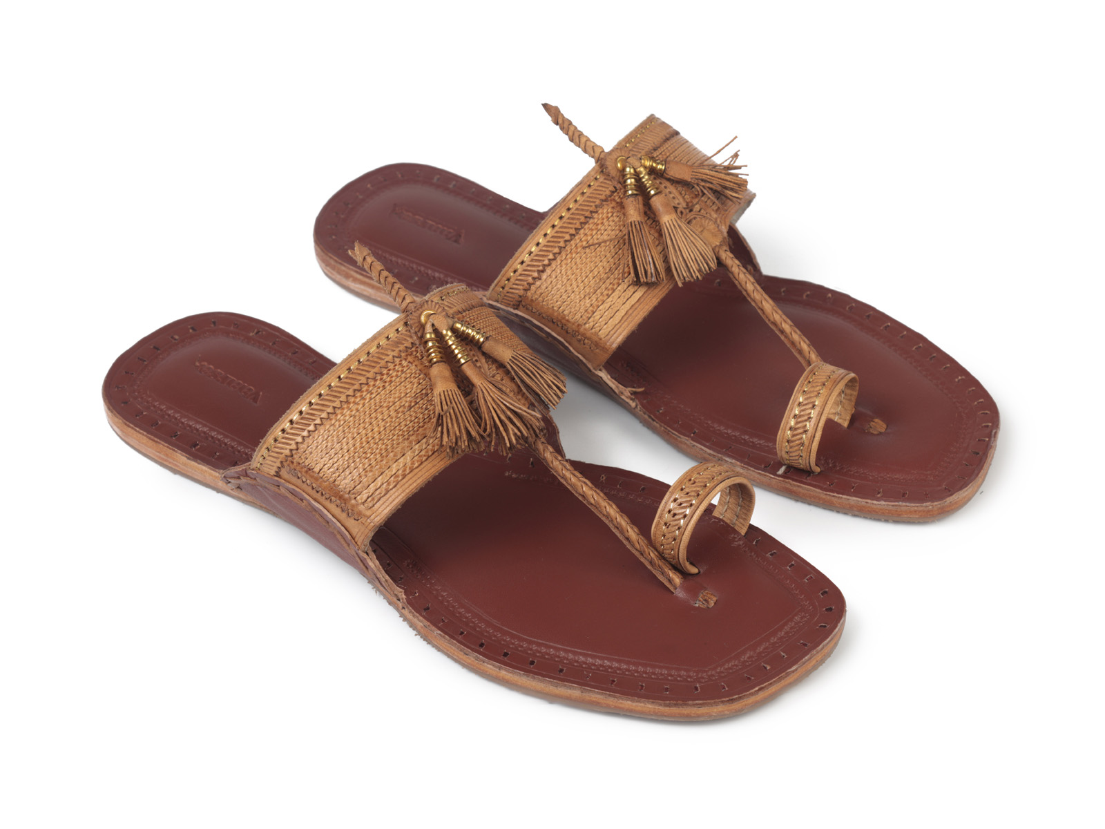 Womens Red Brown Kolhapuri Chappal at Vaarsa Womens Red Brown Kolhapuri Chappal, Vaarsa